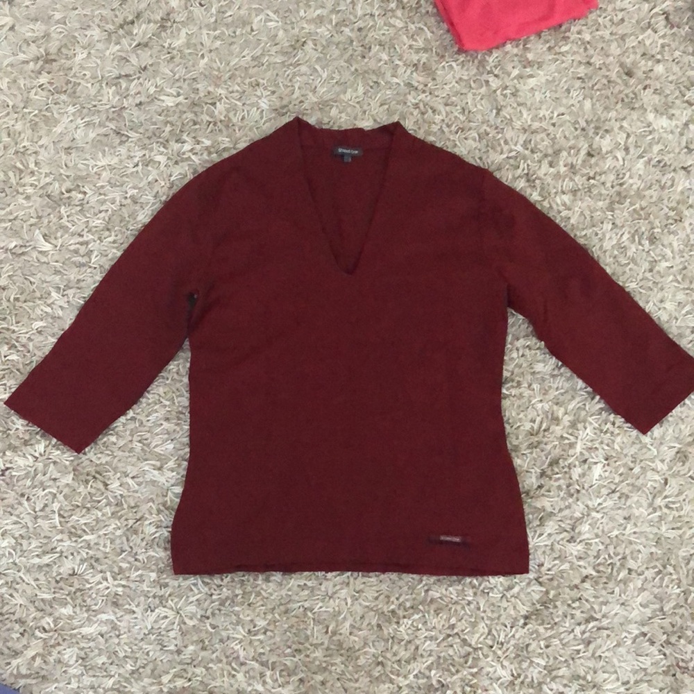 Set of 4, 3/4sleeve tops, red&skyblue, Eur40/US10/L, stretchy mat.;